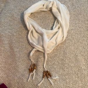 White Bead trim scarf